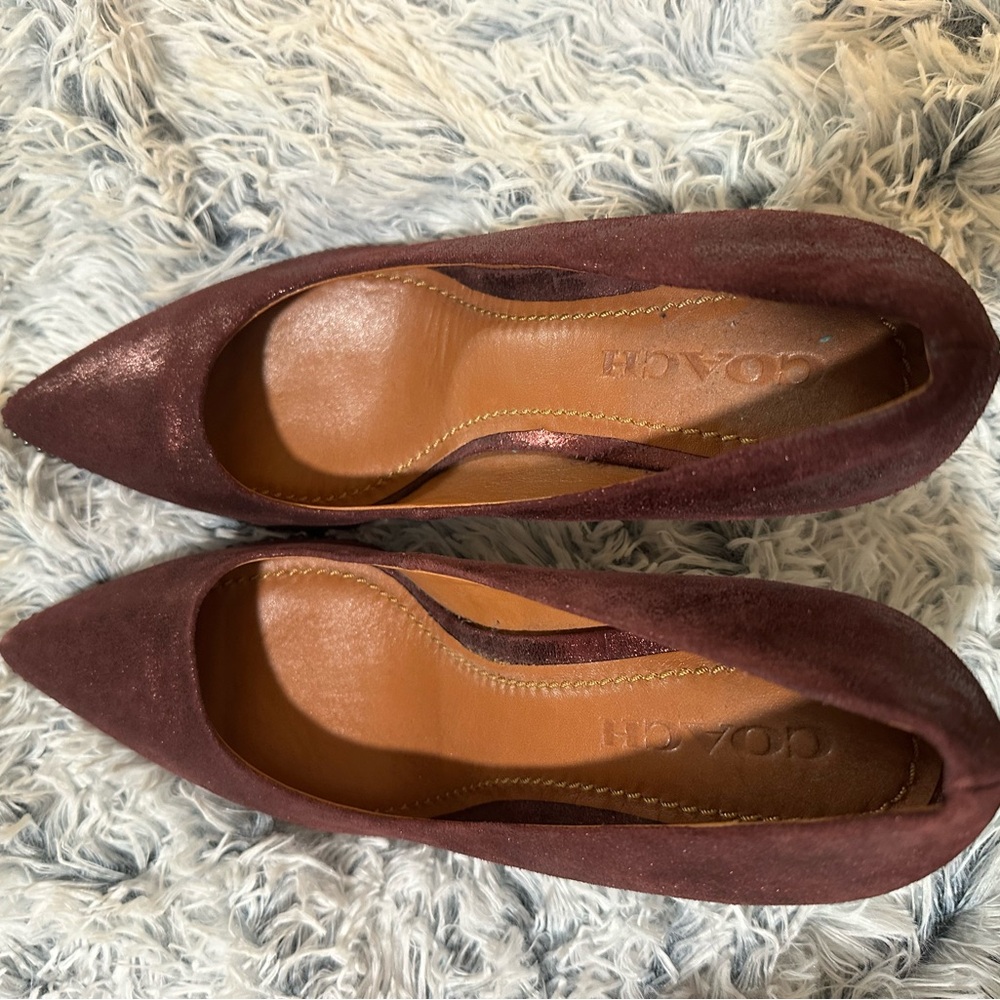 Burgundy Coach Heels - Size 10 - Great Condition, Suede